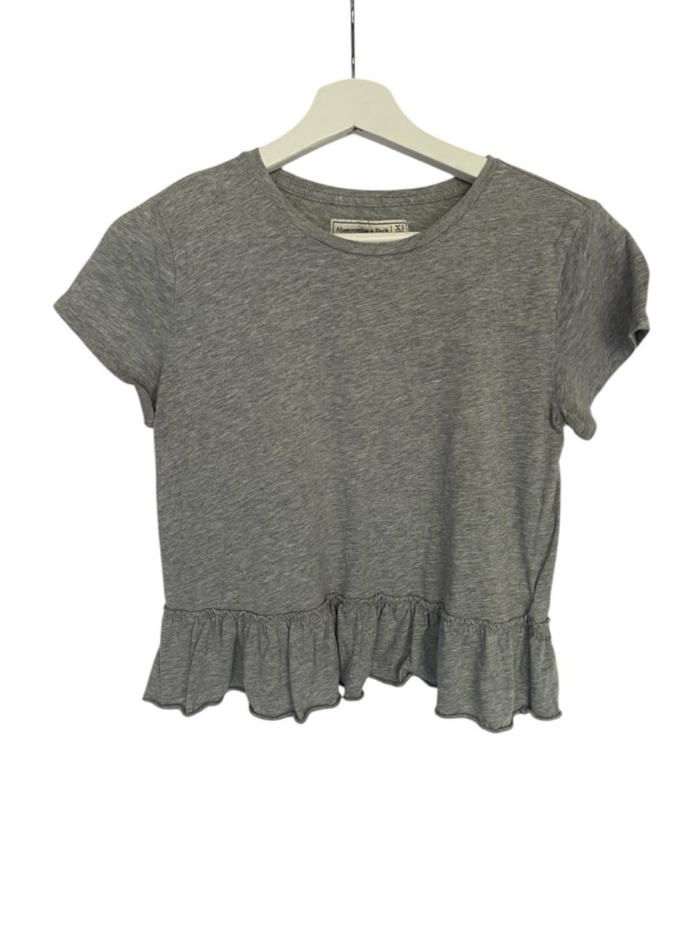 Abercrombie & Fitch Heather Peplum Top Y2K Baby Tee Aesthetic Size XS preppy